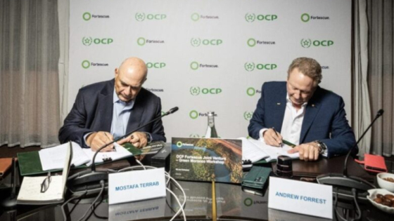 مشروع مشترك بين OCP وFortescue لتطوير الطاقة الخضراء بالمغرب